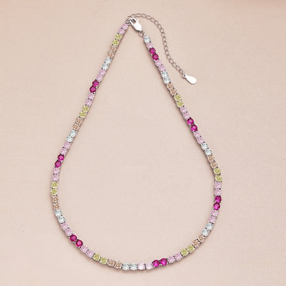 [Elitejewels]繊細でカラフルなテニスネックレス