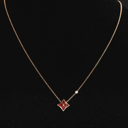 [Elitejewels]スターネックレス ピンクゴールド 1ダイヤモンド