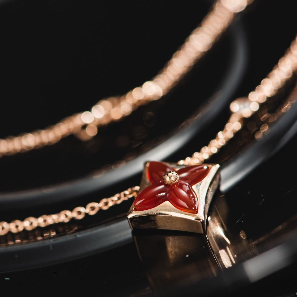 [Elitejewels]スターネックレス ピンクゴールド 1ダイヤモンド