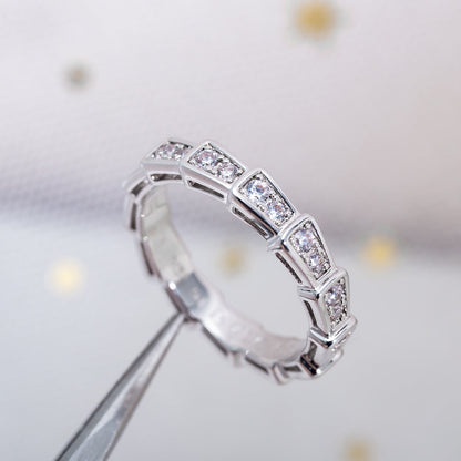 [Elitejewels]SERPENTI RING SILBER DIAMANT GEPAPERT 3MM