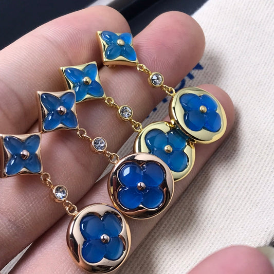 [Elitejewels]Ohrringe aus Stern- und Sonnenachat mit Diamanten