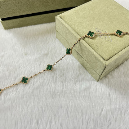 [Elitejewels]CLOVER 6 MOTIF MALACHITE BRACELET