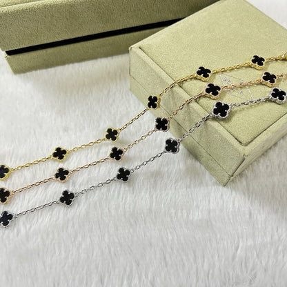 [Elitejewels]CLOVER 6 MOTIF  ONYXS BRACELET
