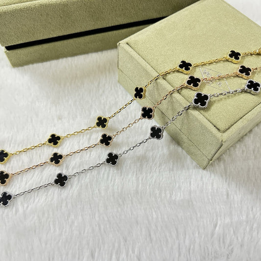 [Elitejewels]CLOVER 6 MOTIF  ONYXS BRACELET