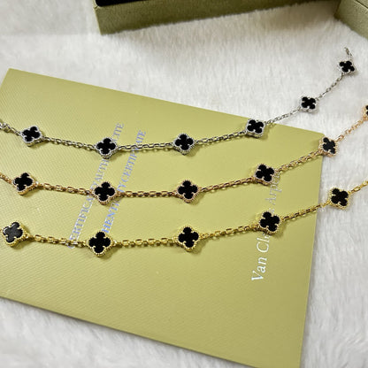 [Elitejewels]CLOVER 6 MOTIF  ONYXS BRACELET