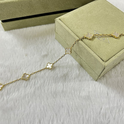 [Elitejewels]CLOVER 6 MOTIF WHITE MOP BRACELET