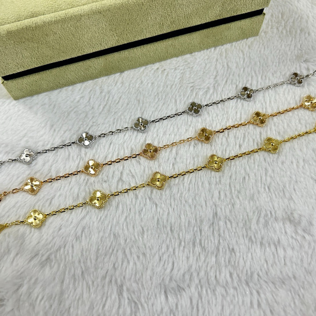[Elitejewels]CLOVER 6 MOTIF DIAMOND BRACELET