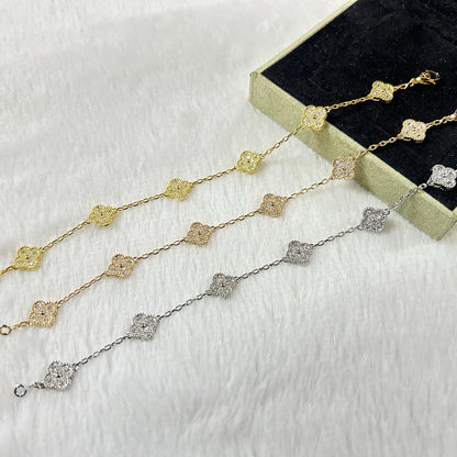 [Elitejewels]CLOVER 6 MOTIF DIAMOND BRACELET