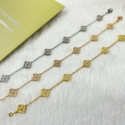 [Elitejewels]CLOVER 6 MOTIF DIAMOND BRACELET