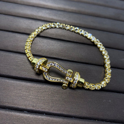 [Elitejewels]FORCE ラージホースシュー フルダイヤモンド テニスブレスレット