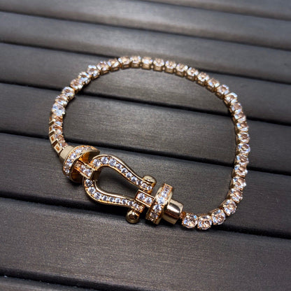 [Elitejewels]FORCE ラージホースシュー フルダイヤモンド テニスブレスレット