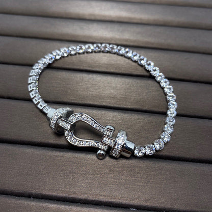 [Elitejewels]FORCE ラージホースシュー フルダイヤモンド テニスブレスレット