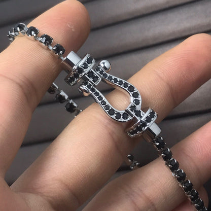 [Elitejewels]FORCE ラージホースシュー フルダイヤモンド テニスブレスレット