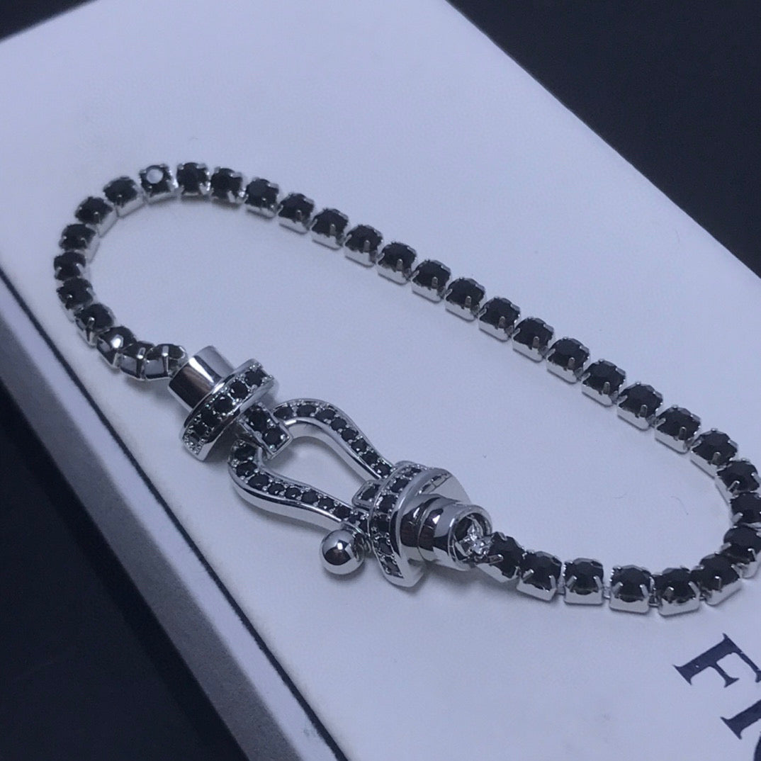 [Elitejewels]FORCE ラージホースシュー フルダイヤモンド テニスブレスレット