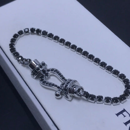 [Elitejewels]FORCE ラージホースシュー フルダイヤモンド テニスブレスレット