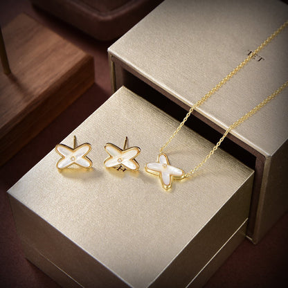 [Elitejewels]JEUX DE WHITE MOP GOLD DIAMOND OHRRINGE