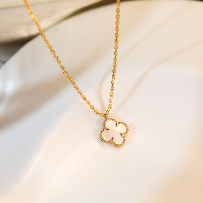 [Elitejewels]CLOVER MINI 9.5MM WHITE MOTHER-OF-PEARL NECKLACE