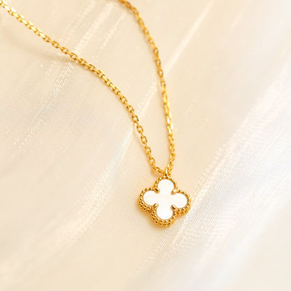 [Elitejewels]CLOVER MINI 9.5MM WHITE MOTHER-OF-PEARL NECKLACE