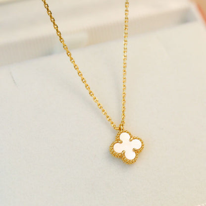 [Elitejewels]CLOVER MINI 9.5MM WHITE MOTHER-OF-PEARL NECKLACE