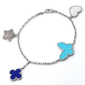 [Elitejewels]LUCKY SPRING SILBERARMBAND 4 MOTIV