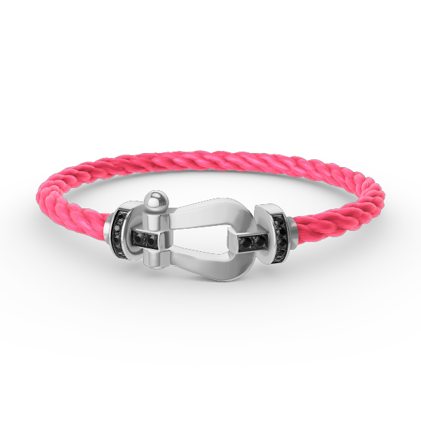 [Elitejewels]FORCE GROSSES HUFEISENARMBAND MIT SCHWARZEN DIAMANTEN SILBER