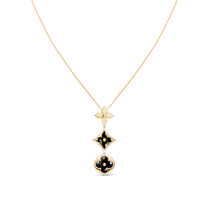 [Elitejewels]スターとサン オニキス ピンクゴールド ネックレス