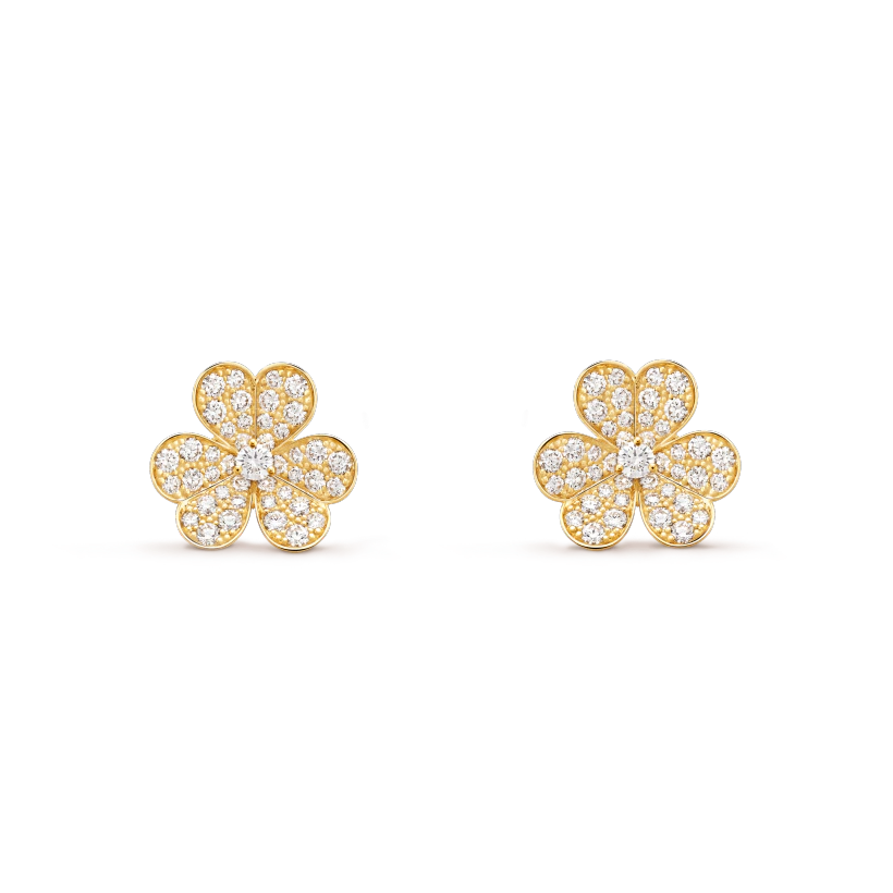 [Elitejewels]FRIVOLE GOLD BLUMEN DIAMANT OHRRINGE 