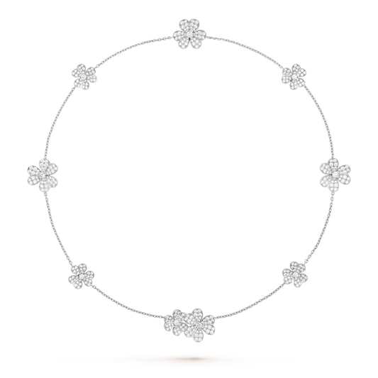 [Elitejewels]FRIVOLE SILBER 9 BLUMEN HALSKETTE