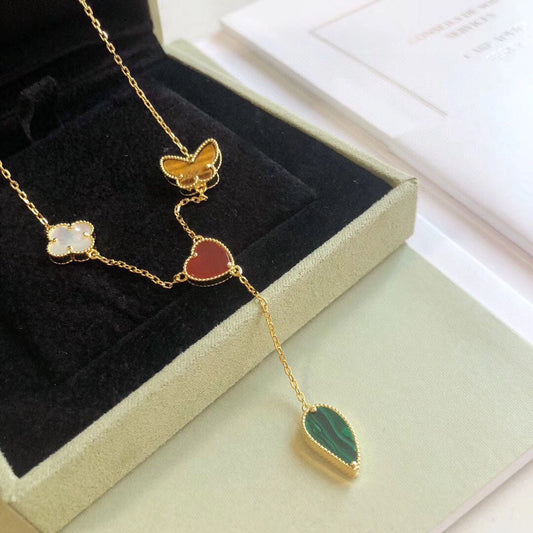 [Elitejewels]LUCKY SPRING 4 MOTIVE ROSÉGOLD HALSKETTE